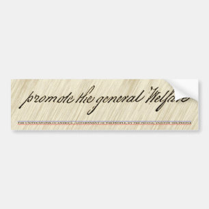 Promote General Welfare Bumper Sticker
