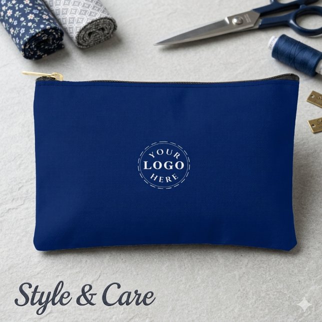 Promote Your Brand Navy Small Custom Accessory Pouch (Promote Your Brand Navy Small Custom Accessory Pouch)