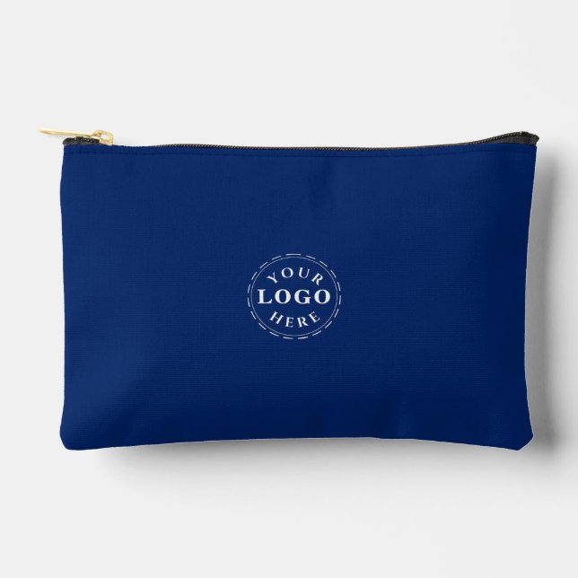 Promote Your Brand Navy Small Custom Accessory Pouch (Front)