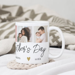 Promoted As Grandpa Fathers Day 5 Photo Collage Coffee Mug