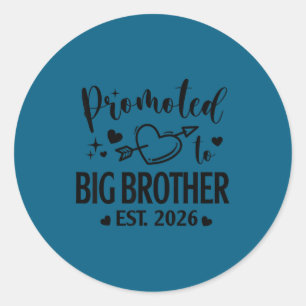Promoted Big Brother Est 2026 Classic Round Sticker