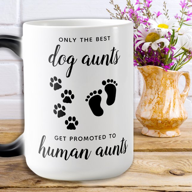 Promoted Dog Aunt To Human Aunt Pregnancy Reveal Magic Mug (Creator Uploaded)