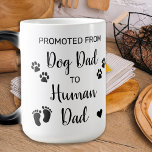 Promoted Dog Dad To Human Dad Pregnancy Reveal  Magic Mug<br><div class="desc">Promoted from Dog Dad to Human Dad! Surprise your dog dad of your pregnancy with this super cute dog pregnancy announcement magic mug. Personalise with Baby Last Name and Your Month/Date 20xx. This dog pregnancy baby reveal mug will be a favourite. COPYRIGHT © 2020 Judy Burrows, Black Dog Art -...</div>