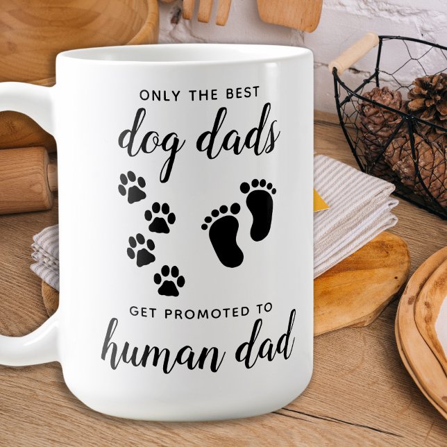 Promoted Dog Dads To Human Dad Pregnancy Announce Coffee Mug (Creator Uploaded)