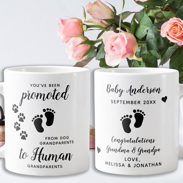 Promoted Dog Grandparents Pregnancy Announcement Large Coffee Mug (Creator Uploaded)