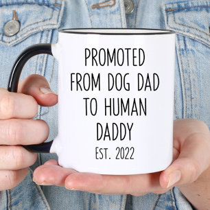 Promoted From Dog dad To Human Mummy Pregnancy Mug
