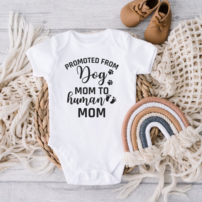 promoted from dog Mum to human Mum Baby Bodysuit (Creator Uploaded)