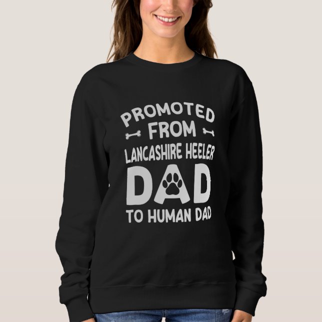Promoted From Lancashire Heeler Dad To Human Dad Sweatshirt (Front)