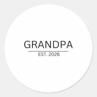 Promoted Grampa New Baby Grandpa Classic Round Sticker