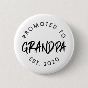 Promoted Grandpa Est.2020 6 Cm Round Badge