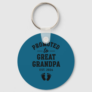Promoted Great Grandpa Est 2026 Key Ring