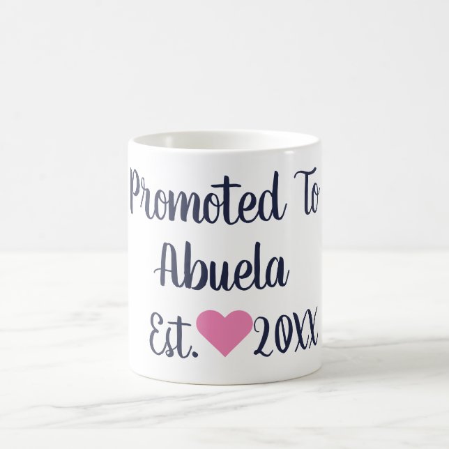 Promoted To Abuela Navy & Pink Mug (Center)