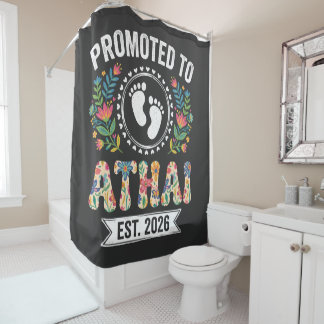 Promoted to Athai 2026 First Time Aunt Shower Curtain