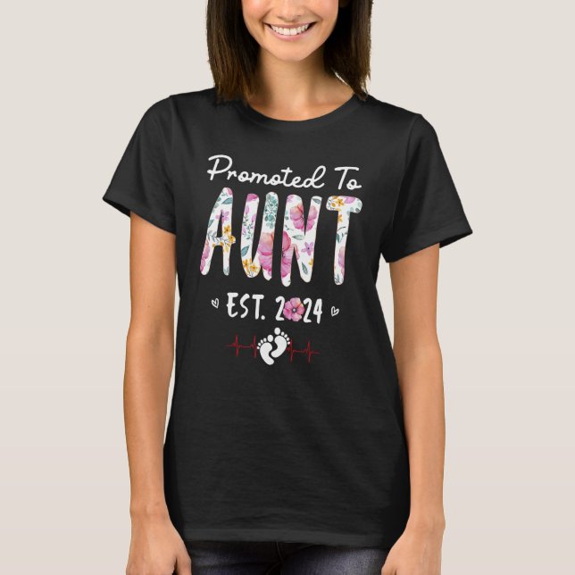 Promoted To Aunt 2024 First Time New Aunt Pregnanc T-Shirt (Front)