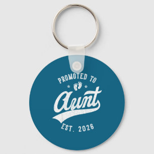 Promoted To Aunt 2026 Baby Announcement Family Mat Key Ring
