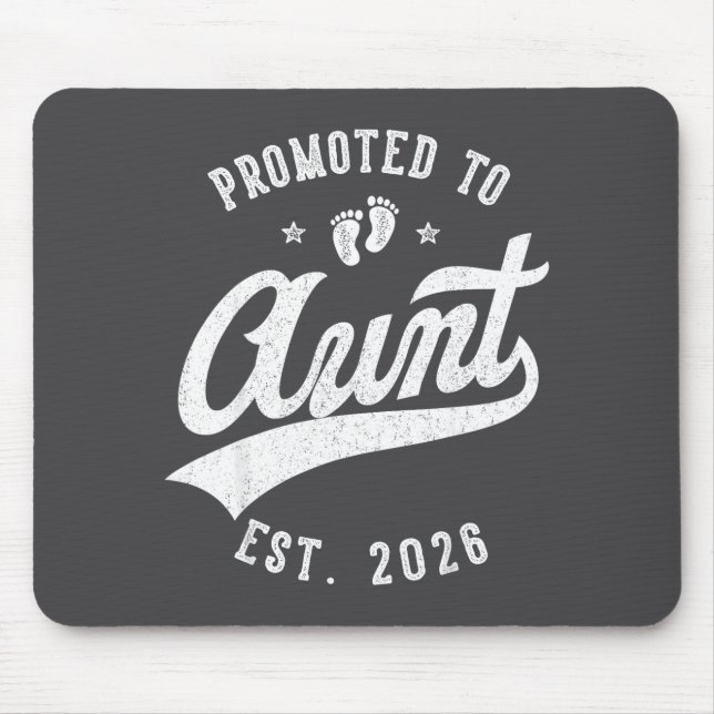 Promoted To Aunt 2026 Baby Announcement Family Mat Mouse Pad (Front)