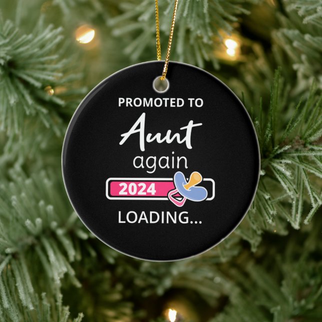 Promoted To Aunt Again 2024 Loading I Ceramic Tree Decoration (Tree)