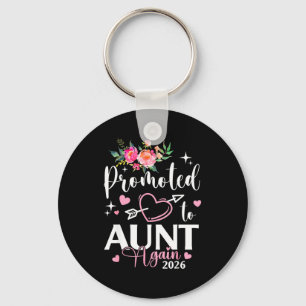 Promoted to aunt again est 2026 flower heart  key ring