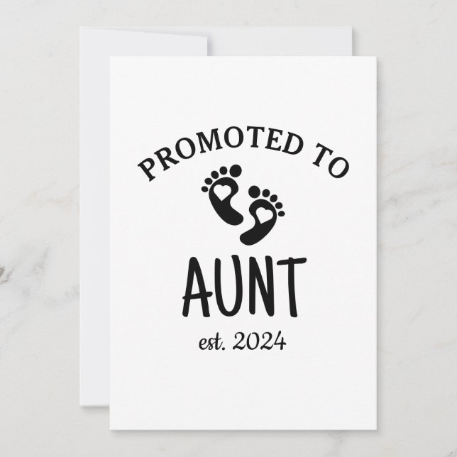 Promoted to Aunt / Chic Heart auntie to Be Holiday Card (Front)