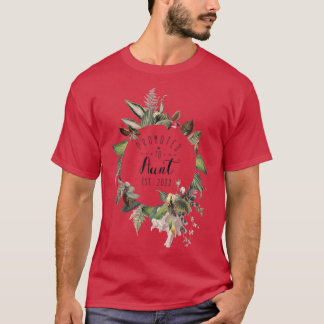 Promoted to Aunt Est 2022 Women Flower First Time  T-Shirt