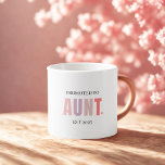 Promoted to Aunt EST 2025 | New Aunt Gift Espresso Cup<br><div class="desc">Celebrate a special promotion in style! This “Promoted to Aunt EST 2025” espresso cup is the perfect gift for a future aunt who loves her coffee short and strong. With its minimalist style and soft pink typography, it’s a sweet keepsake for baby announcements, gender reveal parties, or just to mark...</div>