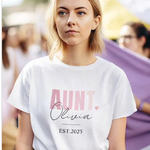 Promoted to Aunt EST 2025 Personalised Cute New T-Shirt
