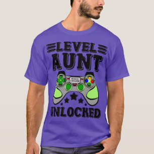 Promoted To Aunt Level Unlocked Gaming Gamer T-Shirt