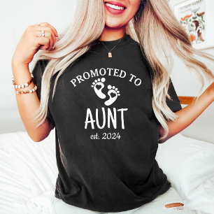 Promoted to Aunt / Pregnancy Reveal Black T-Shirt