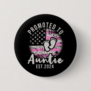 Promoted to Auntie 2024 6 Cm Round Badge