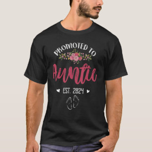 Promoted To Auntie 2024 First Time New Auntie Preg T-Shirt