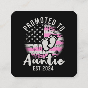 Promoted to Auntie 2024 Square Business Card
