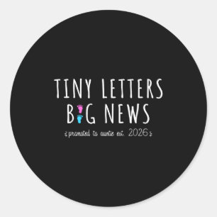 Promoted To Auntie 2026 Baby Announcement First Ti Classic Round Sticker