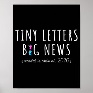 Promoted To Auntie 2026 Baby Announcement First Ti Poster