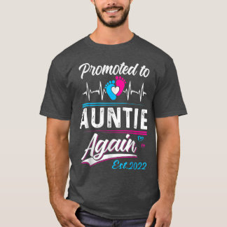 Promoted To Auntie Again 2022 Baby Announcement  T-Shirt