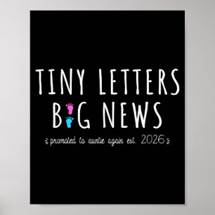 Promoted To Auntie Again 2026-2nd Baby Announcemen Poster