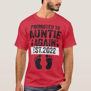 Promoted To Auntie Again Est 2022 Pregnancy T-Shirt