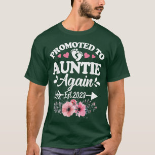 Promoted To Auntie Again Est 2023 Pregnancy Announ T-Shirt