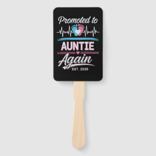 Promoted To Auntie Again Est 2026 Pregnancy Reveal Hand Fan