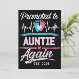 Promoted To Auntie Again Est 2026 Pregnancy Reveal Invitation