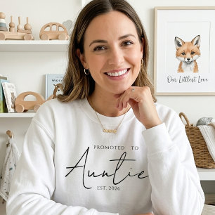 Promoted To Auntie Cosy EST Year Script Sweatshirt