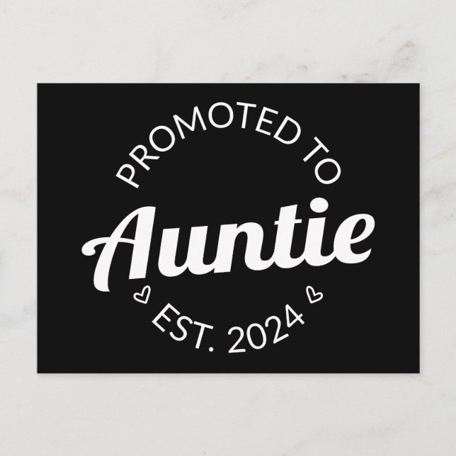 Promoted To Auntie Est. 2024 I Postcard (Front)