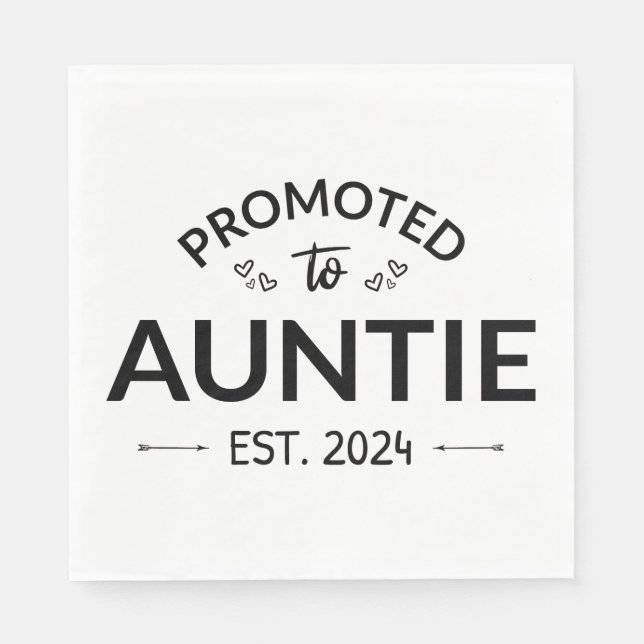 Promoted To Auntie Est. 2024 II Napkin (Front)