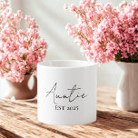 Promoted to Auntie EST 2025 | First Time Aunt  Espresso Cup<br><div class="desc">Celebrate the newest title in the family with this sweet "Auntie EST 2025" espresso cup — the perfect gift for a first-time aunt! With its clean minimalist script and compact size, it's ideal for cosy coffee moments and keepsake shelves alike. Whether for a pregnancy reveal, baby shower, or just because,...</div>
