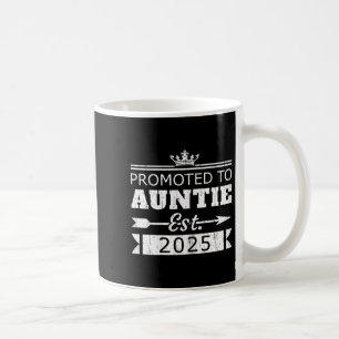 Promoted To Auntie Est 2025 Funny New Aunt Reveal Coffee Mug