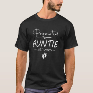 Promoted To Auntie Est. 2025 Funny New Auntie Moth T-Shirt