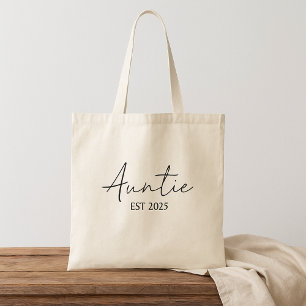 Promoted to Auntie    EST 2025 New Aunt Gift Tote Bag