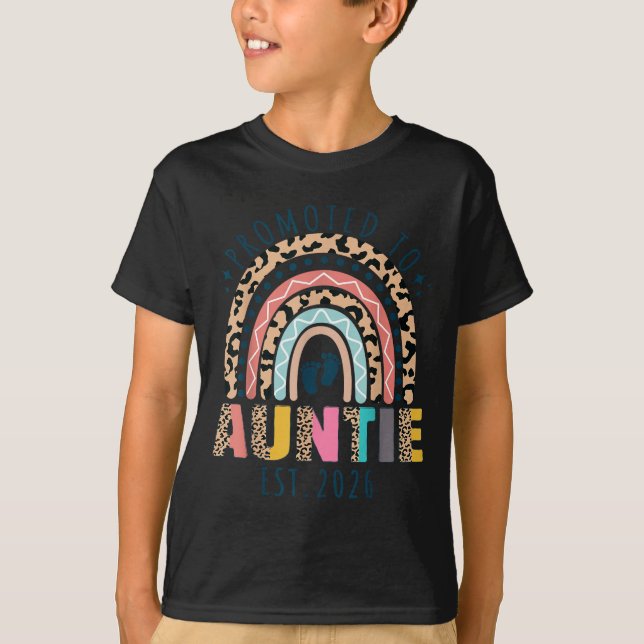 Promoted To Auntie Est 2026 Soon To Be Aunt First  T-Shirt (Front)