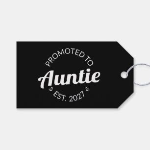 Promoted To Auntie Est 2027 New Aunt I Gift Tags