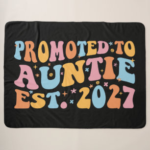 Promoted To Auntie Est 2027 New Aunt Sherpa Blanket