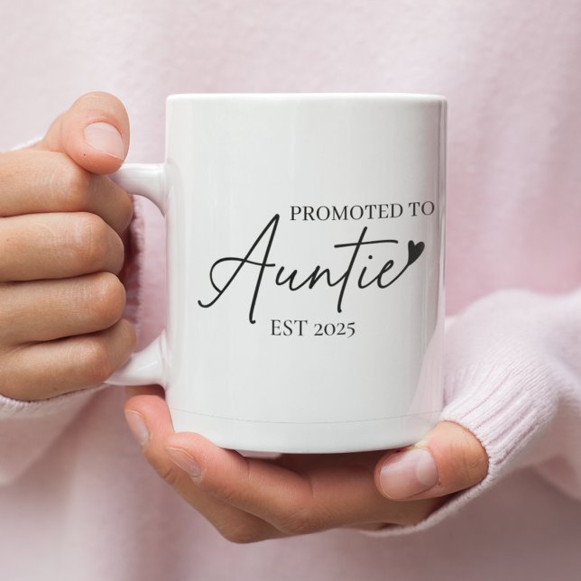 Promoted to Auntie EST  | New Aunt Gift Coffee Mug (Creator Uploaded)